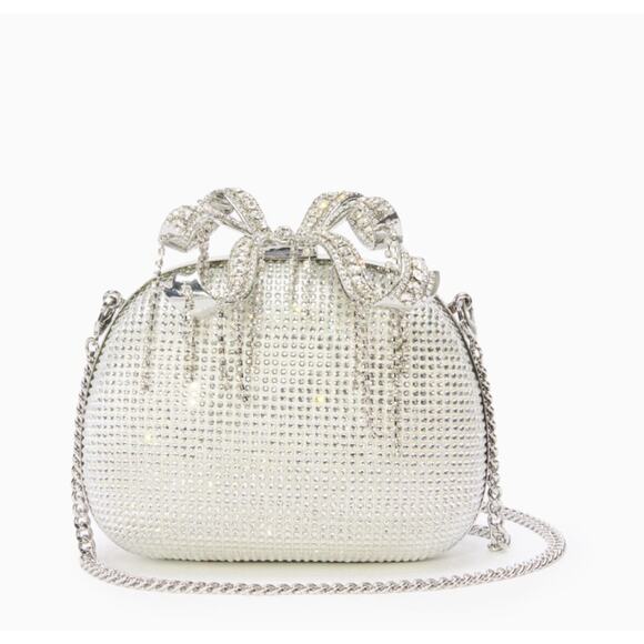 Self-Portrait Rhinestone Bow Clutch Bag NWT - Picture 1 of 10